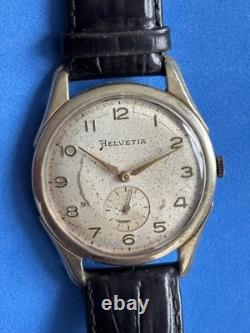 Helvetia Oversize 38mm Watch Jumbo Patina Vintage Calatrava Rare Swiss 3089