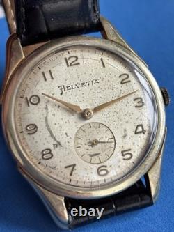 Helvetia Oversize 38mm Watch Jumbo Patina Vintage Calatrava Rare Swiss 3089