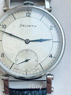 Helvetia Vintage 1920`s rare ART DECO New Cased Steel Swiss Men`s Watch