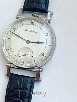 Helvetia Vintage 1920`s rare ART DECO New Cased Steel Swiss Men`s Watch