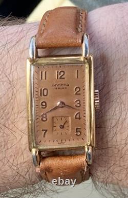 INVICTA Rare Vintage Swiss Watch Mechanical/Hand Winding Salmon Dial
