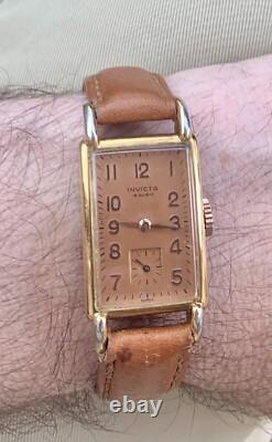 INVICTA Rare Vintage Swiss Watch Mechanical/Hand Winding Salmon Dial