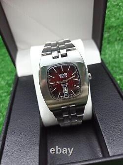 Iconic 1960s LANCO Automatic 25 Jewels Red TV Watch Vintage Authentic Swiss Rare