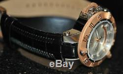 Invicta Men's Rare Subaqua Swiss Silver Dial Black Genuine Leather Watch 1576