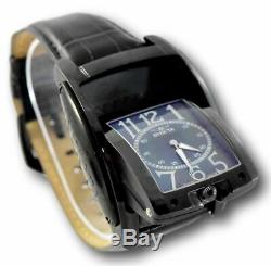 Invicta Transatlantic Dual Face Watch 90180 Men's Swiss Made Black Leather RARE