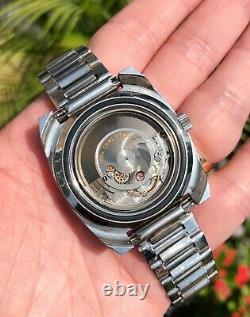 JAQUET GIRARD Vintage Stainless Steel Diver 1960s Skin Military 1970s Rare Swiss