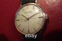 Jaeger Le Coultre Rare Man Size Vintage Mechanical Pink Gold Plated Swiss