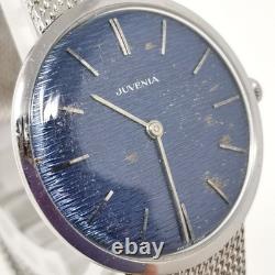 Juvenia Manual Wind Watch Blue Dial Vintage Swiss Rare Classic Japan Stops soon