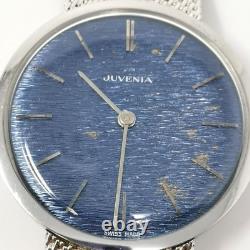 Juvenia Manual Wind Watch Blue Dial Vintage Swiss Rare Classic Japan Stops soon