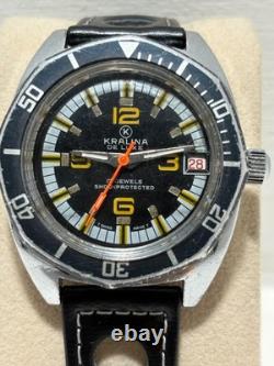 Kralina Deluxe Swiss Made Vintage Diver Watch 17 Jewels 40mm Rare