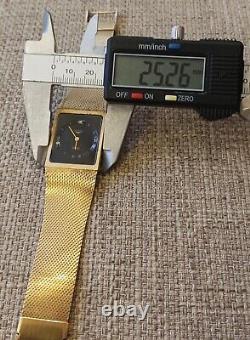 LONGINES Black Dial Gold Plated RARE Vintage Swiss Quartz Watch