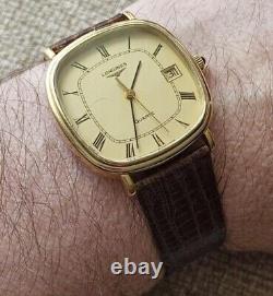LONGINES Gold Plated RARE Vintage Swiss Quartz Watch Square