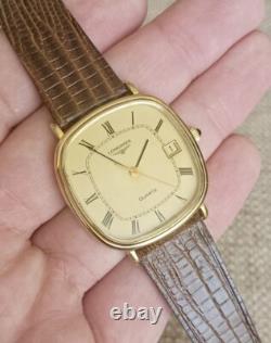 LONGINES Gold Plated RARE Vintage Swiss Quartz Watch Square