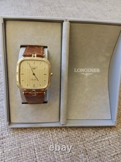 LONGINES Gold Plated RARE Vintage Swiss Quartz Watch withVintage Box