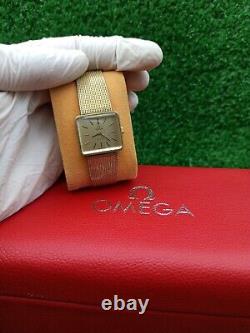 LUXURY OMEGA DE VILLE 625 WATCH VINTAGE SQUARE TANK GOLD PLATED SWISS 80s RARE