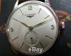 Longines Rare Vintage'50 Men Size All S. Steel Manual Wind Swiss Made
