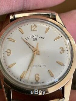 Lord Elgin Rare Vintage Authentic Gold 10k RGP Swiss 25 jewels Watch Works