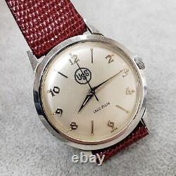 Lord Elgin Vintage Watch, Rare USS Dial, 36mm All Steel Case, Manual Wind, Swiss