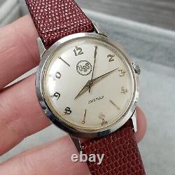 Lord Elgin Vintage Watch, Rare USS Dial, 36mm All Steel Case, Manual Wind, Swiss