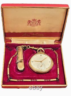 Lord Winston Crest Vintage Gold Filled Swiss Pocket Watch in Original Box -Rare