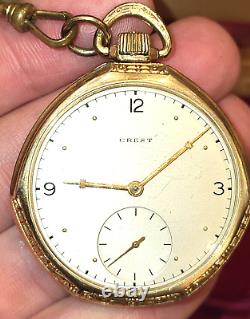 Lord Winston Crest Vintage Gold Filled Swiss Pocket Watch in Original Box -Rare