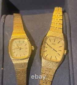 Lot 19 Rare Vintage Gold Women Watches Bulova Citizen Pulsar Seiko Lapidus Swiss