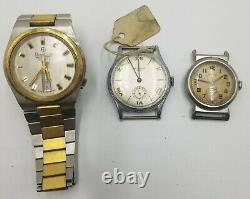 Lot of 10 Watches Mostly Rare Vintage Swiss Made and Others -For Parts or Repair