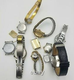 Lot of 10 Watches Mostly Rare Vintage Swiss Made and Others -For Parts or Repair