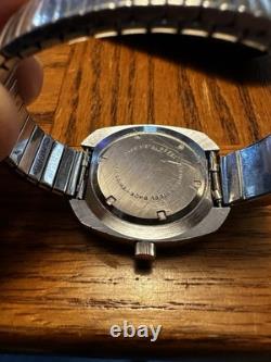 Lucerne Digital Vintage Rare Jump Hour Swiss Manual Wind Watch Calendar Band