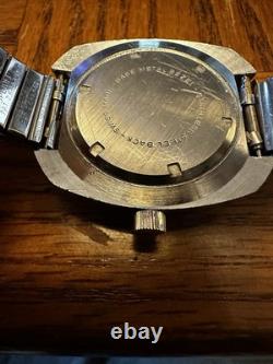 Lucerne Digital Vintage Rare Jump Hour Swiss Manual Wind Watch Calendar Band
