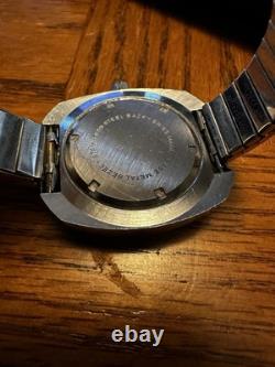 Lucerne Digital Vintage Rare Jump Hour Swiss Manual Wind Watch Calendar Band