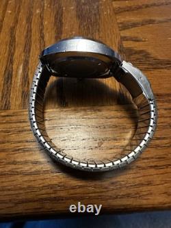 Lucerne Digital Vintage Rare Jump Hour Swiss Manual Wind Watch Calendar Band