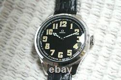 MILITARY Vintage 1930`s Swiss movement rare SKELETON New Cased Men`s Wristwatch