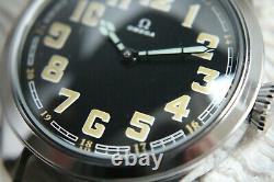 MILITARY Vintage 1930`s Swiss movement rare SKELETON New Cased Men`s Wristwatch