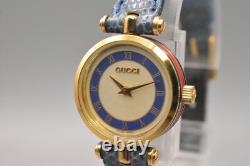 MINT Vintage Rare Gucci 2000L Sherry Line Blue Quartz Women's Watch Swiss