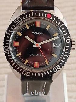 MONDIA Friendship Diver 20atm Swiss Vintage Gent's watch Very Rare N. O. S