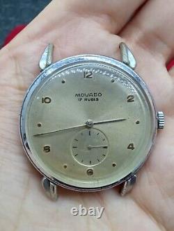 MOVADO Cal. 75 Vintage 15J Rare Swiss Watch Men. 36mm. Working