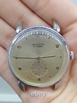 MOVADO Cal. 75 Vintage 15J Rare Swiss Watch Men. 36mm. Working