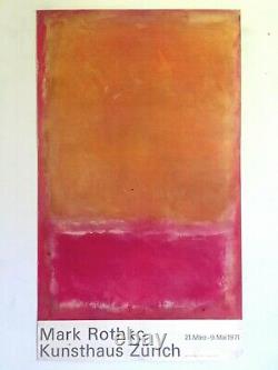 Mark Rothko Rare Vtg 1971 Abstract Expr Lithograph Print Lrg Swiss Exhbtn Poster