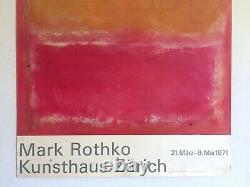 Mark Rothko Rare Vtg 1971 Abstract Expr Lithograph Print Lrg Swiss Exhbtn Poster