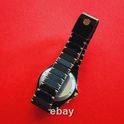 Mathey Tissot Watch Rare Ladies Black Dial & Bracelet Date Vintage Womens Swiss