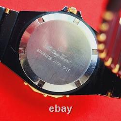 Mathey Tissot Watch Rare Ladies Black Dial & Bracelet Date Vintage Womens Swiss