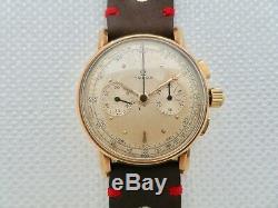 Mens Rare Vintage 1944 Swiss OMEGA 14K Gold Chronograph Wristwatch 27CHRO T1PC