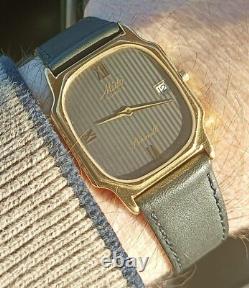 Mido Baroncelli Gold Plated RARE Vintage Swiss Quartz Watch