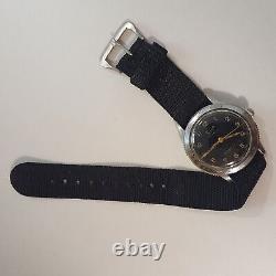 Military Men's Watch FELCA Swiss Vintage Black Dial Rare Mod. A 17Jewels 55