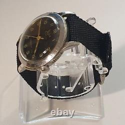 Military Men's Watch FELCA Swiss Vintage Black Dial Rare Mod. A 17Jewels 55