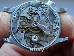 Mono Pusher Single Button Chronograph Montrose Blued Hands Swiss Made Rare Vgc