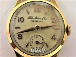 Moser Watch Swiss Vintage Wristwatch Dial Mozer Incabloc Rare Old Golden Woman