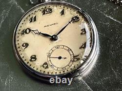 Movado Pocket Watch 1930s Swiss Working Old Vintage Rare 2501TY