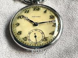 Movado Pocket Watch 1930s Swiss Working Old Vintage Rare 2501TY